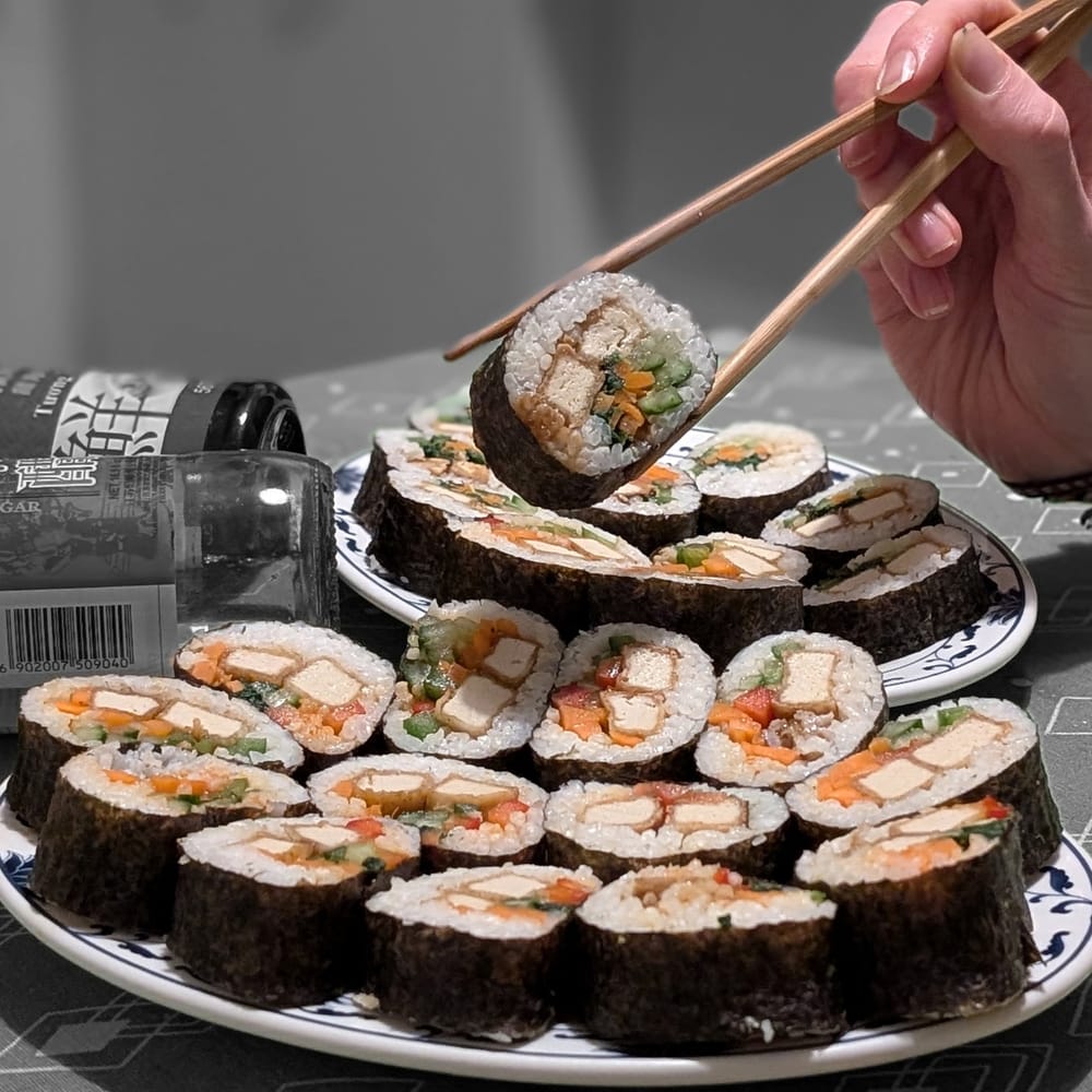 Tofu Gimbap platter