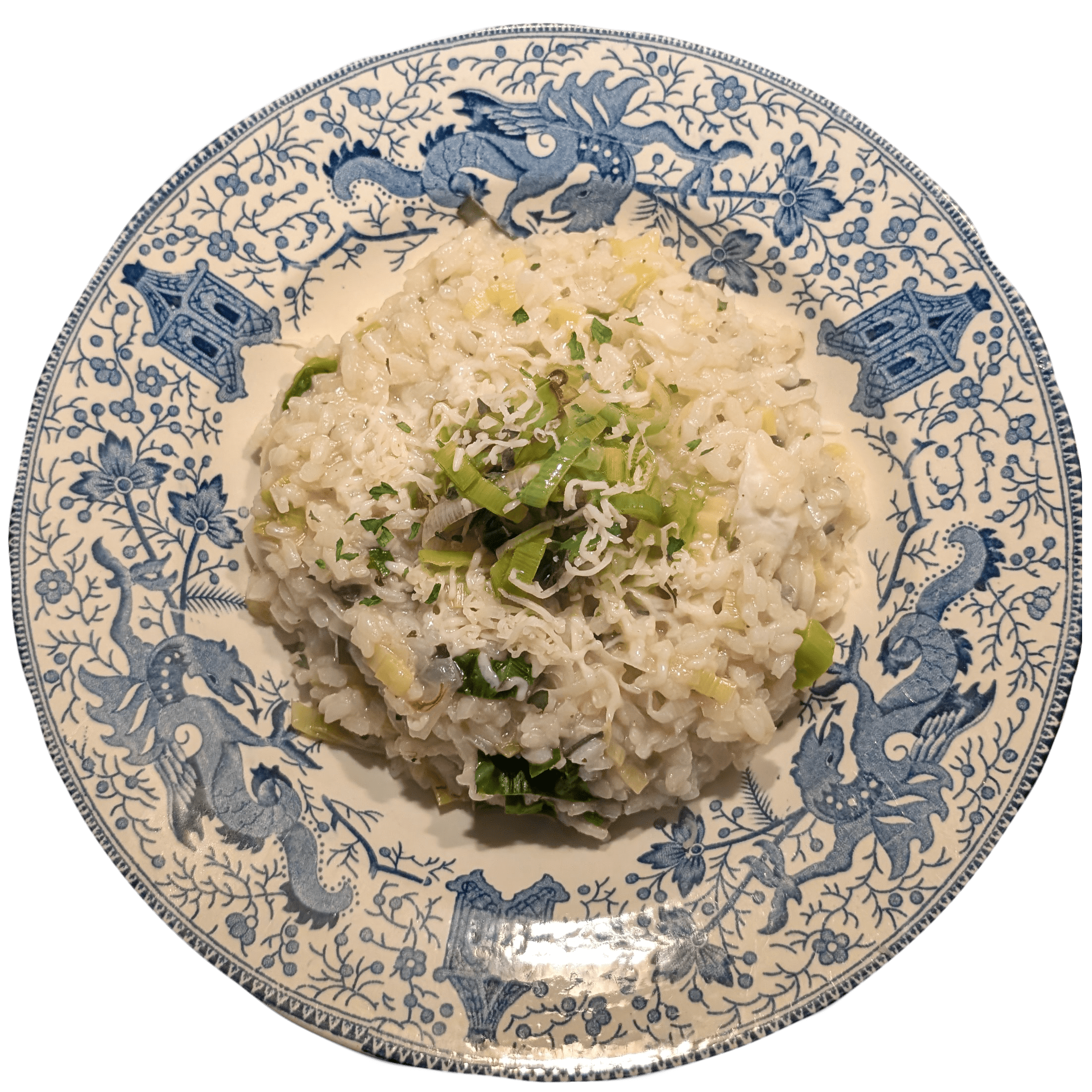 Leek risotto plate